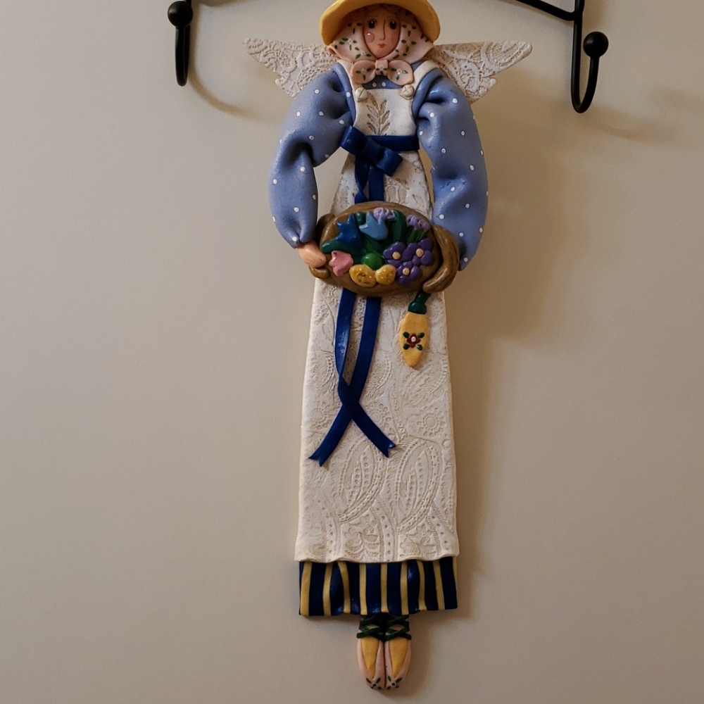 Cynthia Madrid Gardening Angel Wall Sculpture.